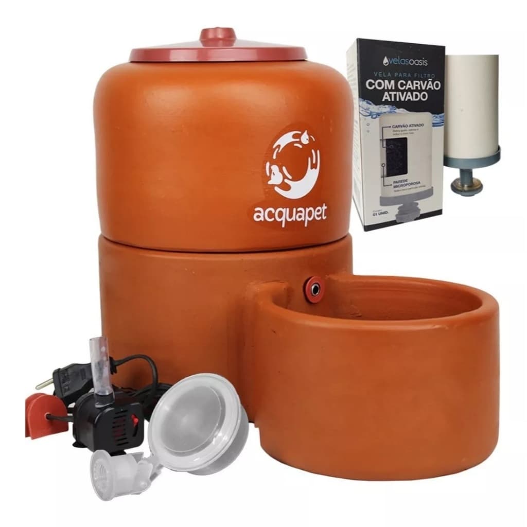 Fonte Bebedouro Pet Gato E Cães Com Vela + Bomba 4 Litros