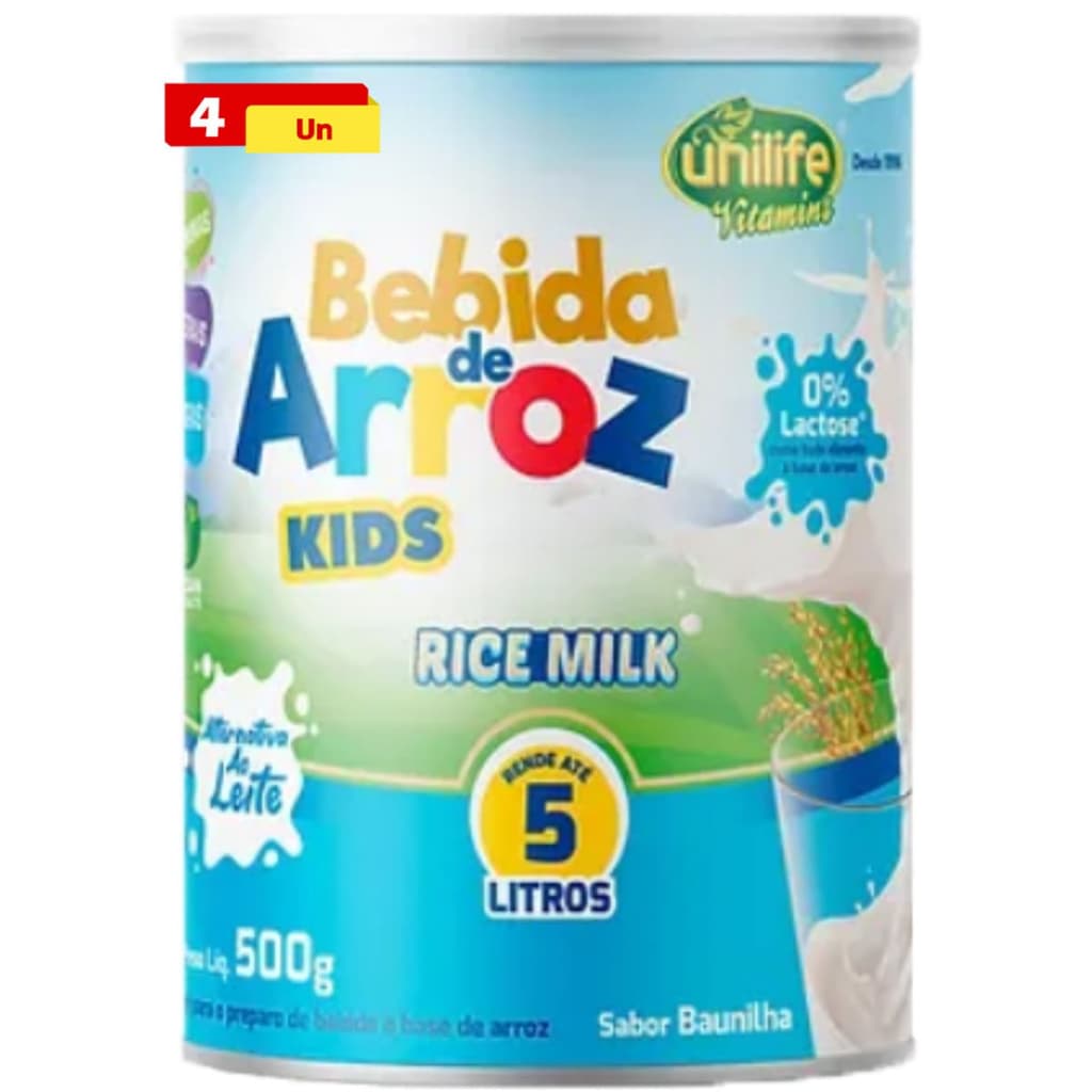 Bebida de Arroz Kids Rice Milk Sem Lactose 500g Unilife