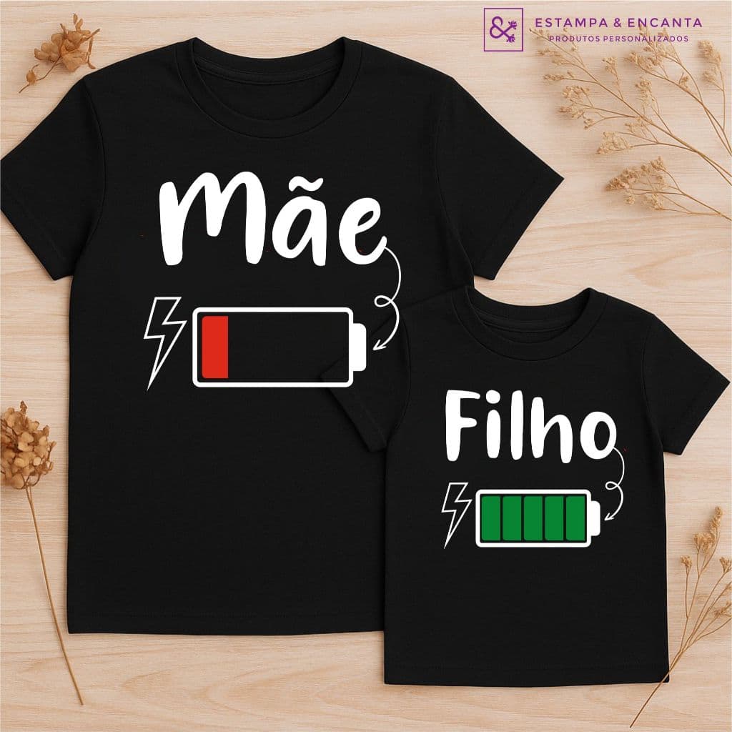 Kit Camisa Mãe e Filho Bateria - Camisetas Iguais Tal Mãe Tal Filho Look Combinando Mãe e Filho