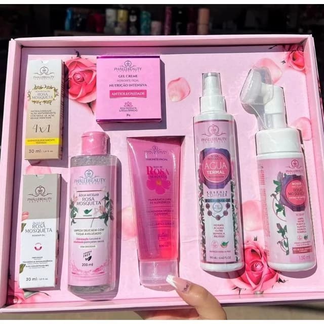 Kit Rosa Mosqueta com 7 Itens de Skincare - Phallebeauty