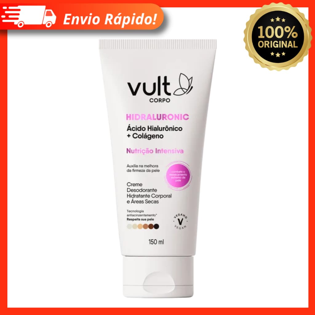 Creme Desodorante Hidratante Corporal Áreas Secas Hidraluronic + Colágeno Nutrição Intensiva 150ml
