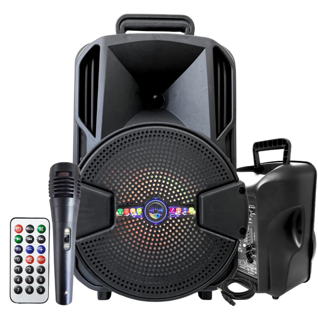 Caixa de Som MP3 1000W LED Alto Falante Grande Entrada P10 Instrumento ou Microfone