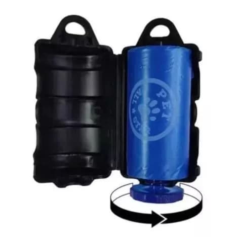 Kit Higiênico Cata Caca Pet Luxo Original – 15 Saquinhos + Porta Saquinho Compacto para Passeio