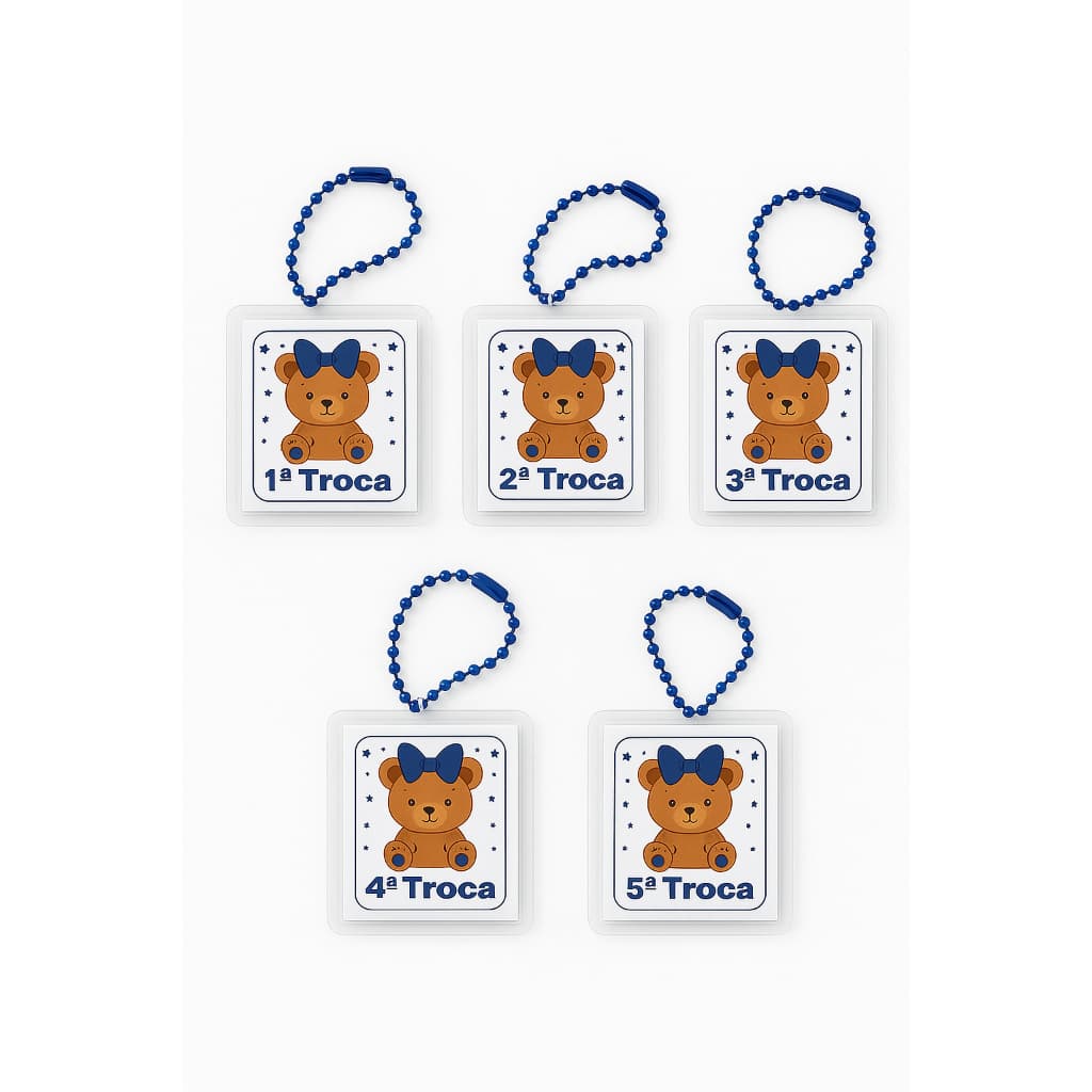 Kit 5 Tags de Chaveiro de Trocas para Saquinhos Organizadores de Mala de maternidade