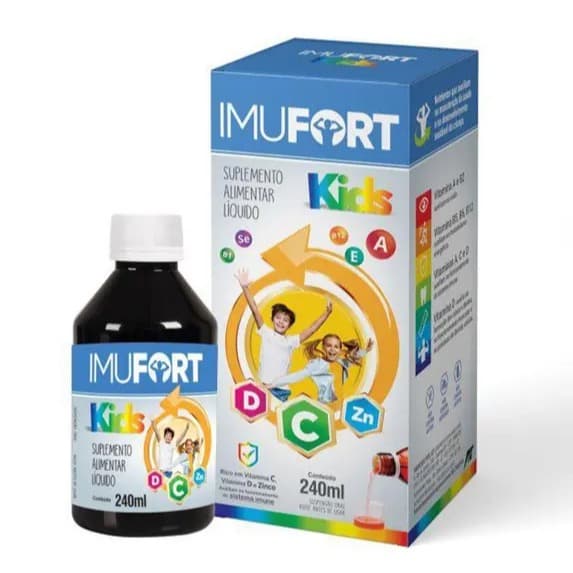 Vitamina Imufort Kids Imunidade Infantil Vitam C D E Zinco 240ml