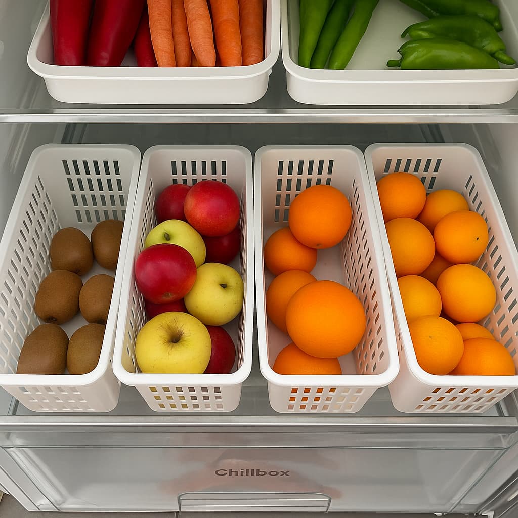 4x Pote Organizador De Geladeira Frutas Verduras Frescas Multiuso