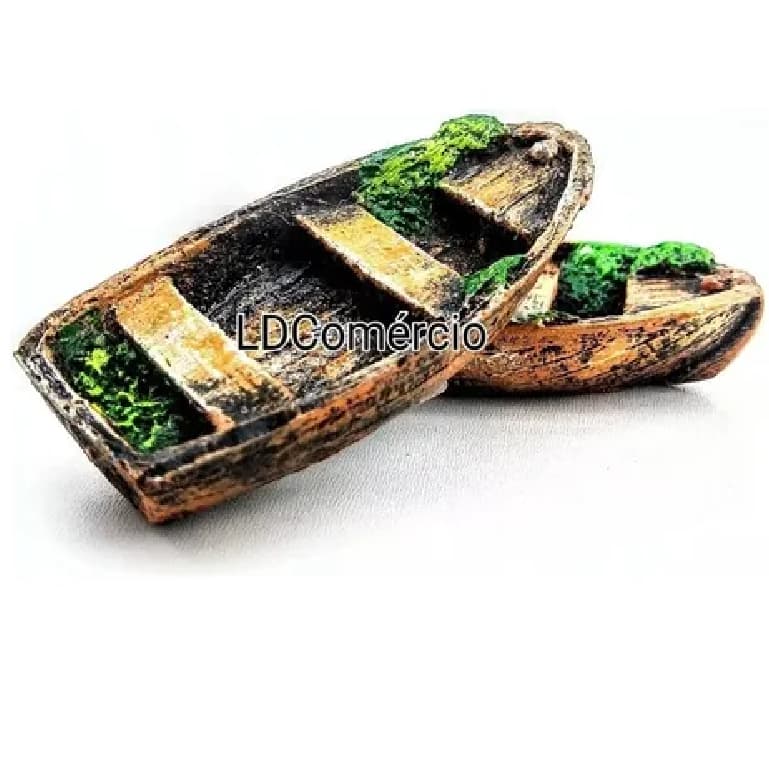 Enfeite Barco de resina para decorar Canoa velha Pequena Aquários  beteiras Água Peixes Decoração