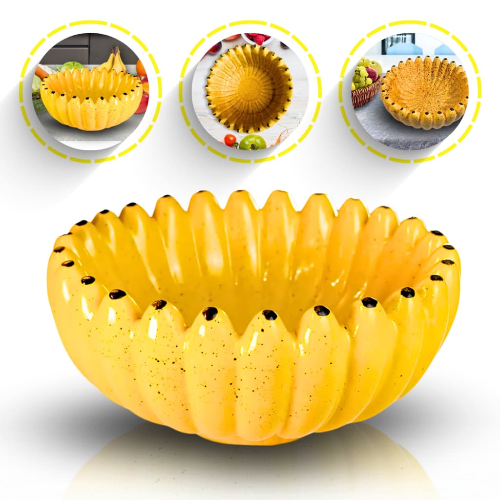 Fruteira De Mesa Ceramica Grande 30cm Formato Cacho De Banana Bowl Frutas Centro de Mesa Alta Qualidade
