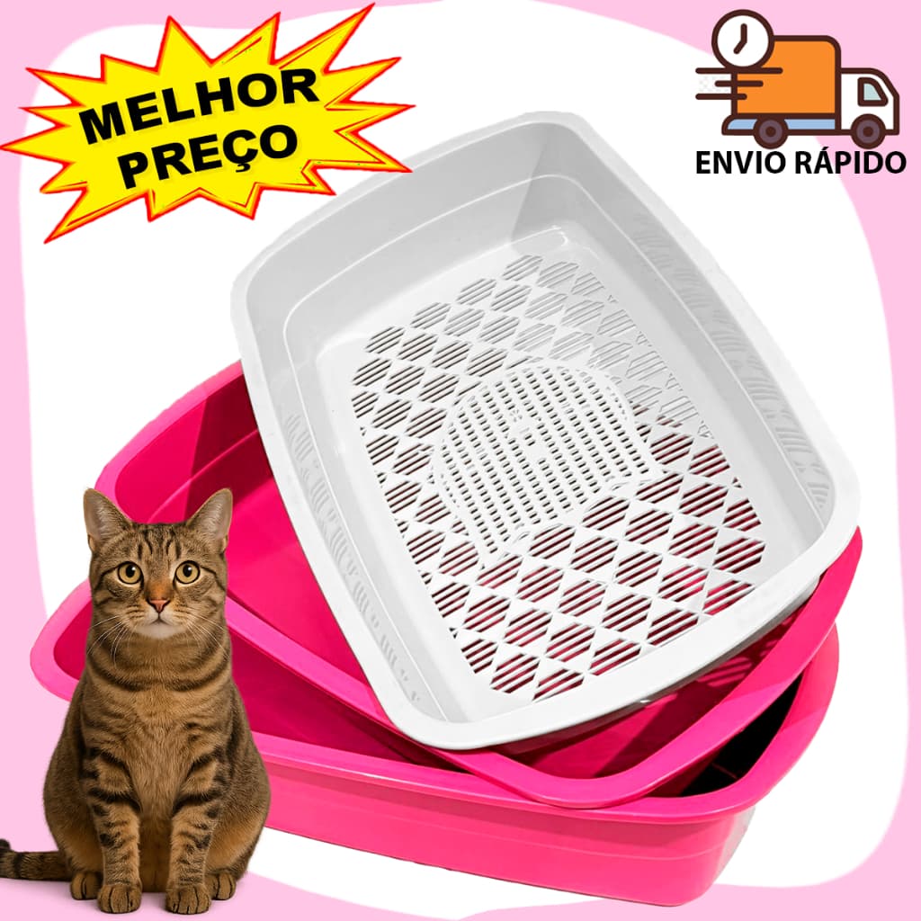 Caixa de Areia Para Gato Furba 2 Bandejas Com Ou Sem Peneira Caixa Para Areia De Gato
