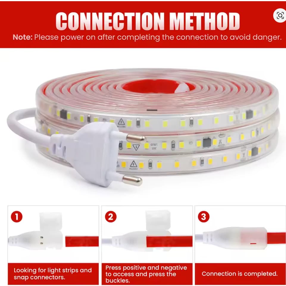 Kit 1m a 10m Mangueira LED 5050 120LEDS Direta Com Dupla face IP65 Blindada 2835 18w/m 110v/220v