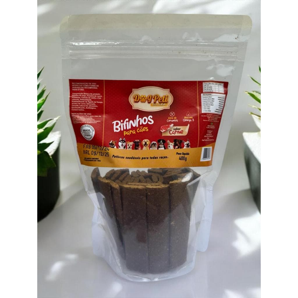 Bifinho Para Cães Petisco Premium Dog Peti Cachorros 400g Carne/Frango Pet Adestrar Petisquinho Adestramento