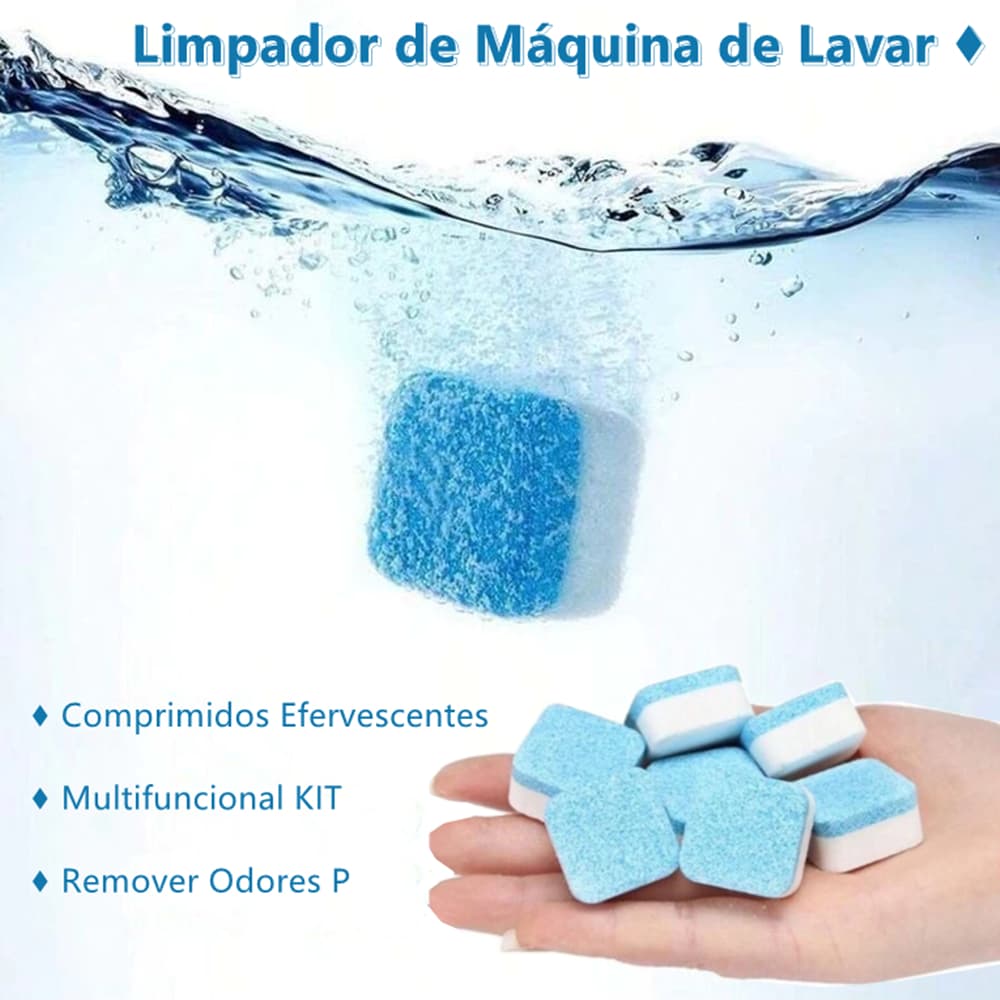 Pastilhas para Limpeza de Máquinas de Lavar Roupas Efervescentes Multifuncional Máquinas de Lavar