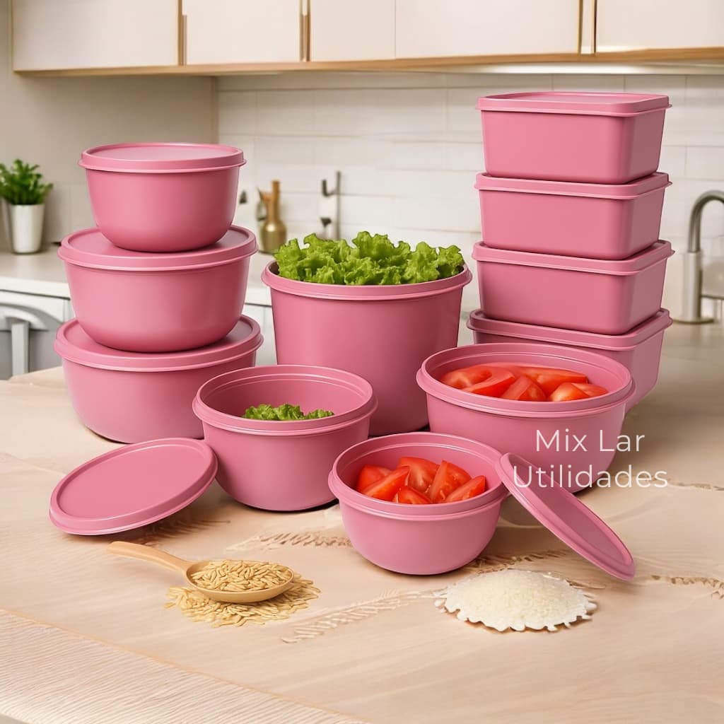 Potes herméticos de plásticos para cozinha
