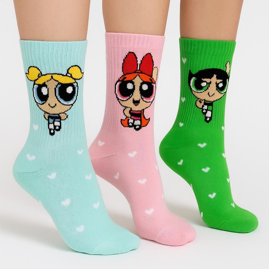 Meias Cano Alto As Meninas Superpoderosas | Confortáveis e Estilosas