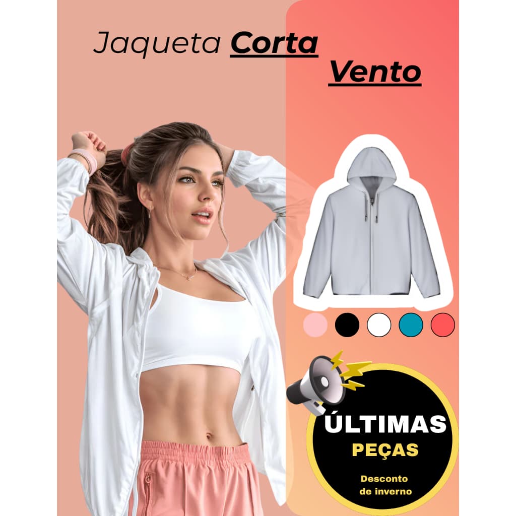 Jaqueta Corta Vento Feminino Repelente a Agua Super Leve Facil de Guardar Não Amassa e Capuz Forrado