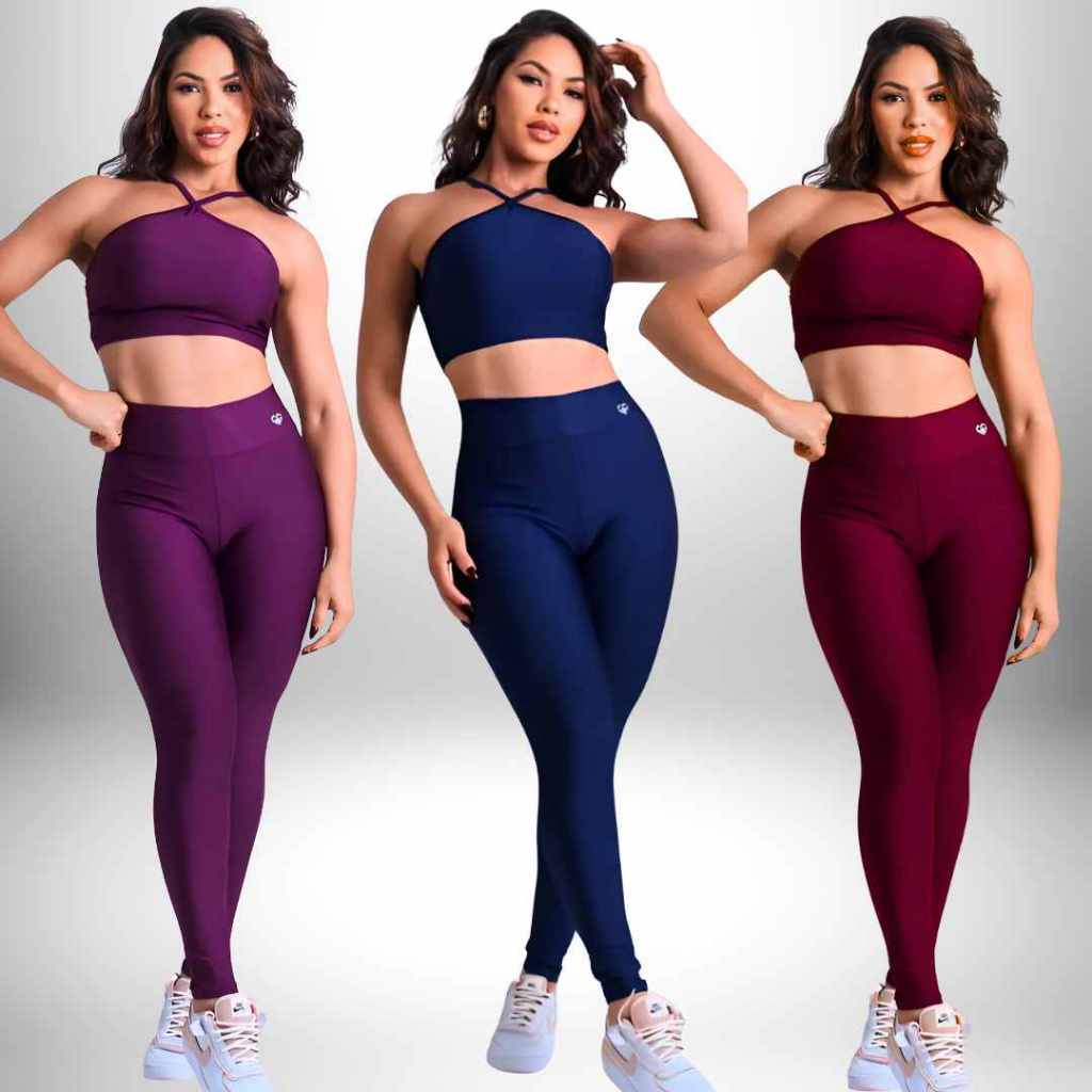 Conjunto Academia Feminino Calça + Top Roupa de Academia