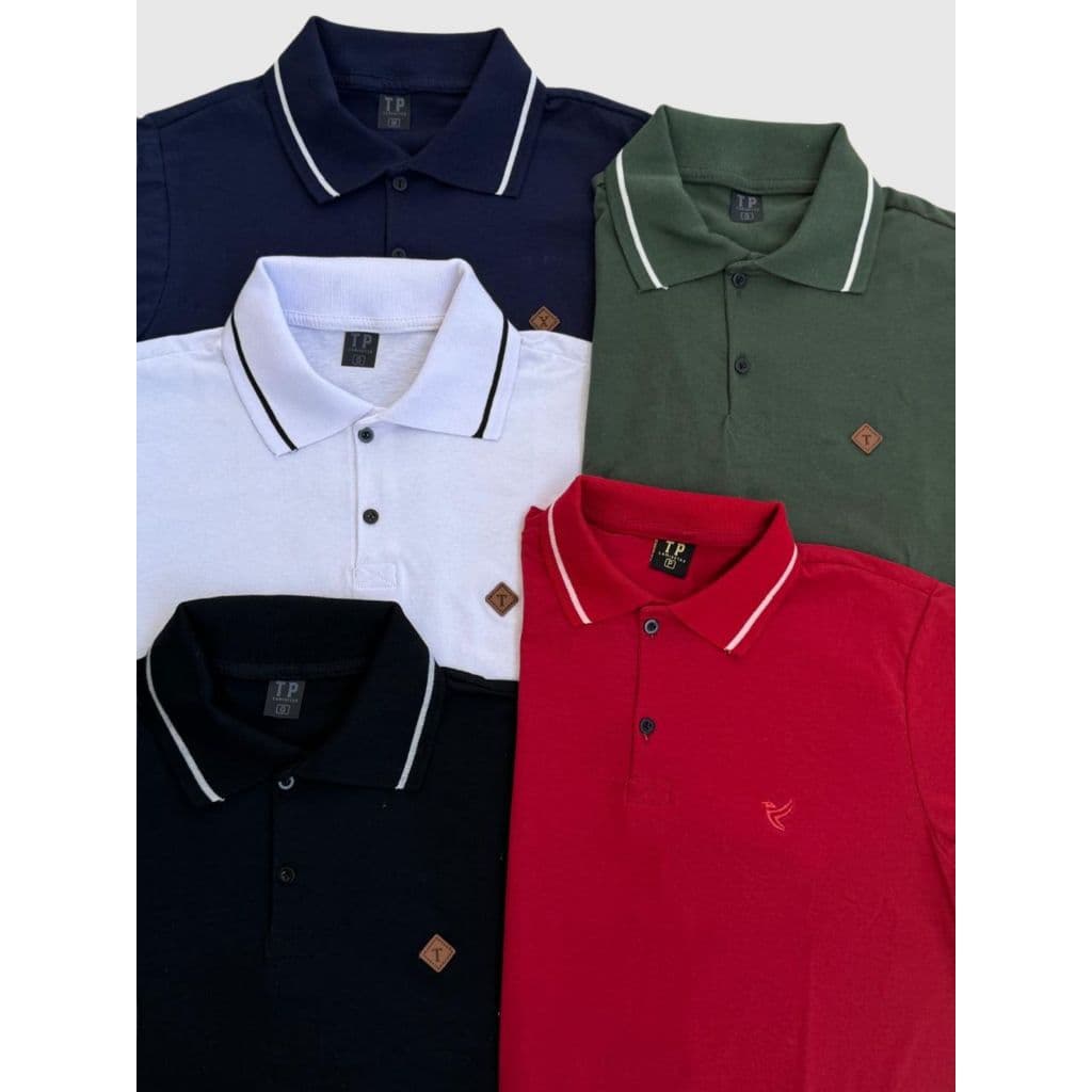 Kit 5 e 3  Camiseta Gola Polo Masculina 100% Algodão Varias Cores Camisa Basica Para Homem