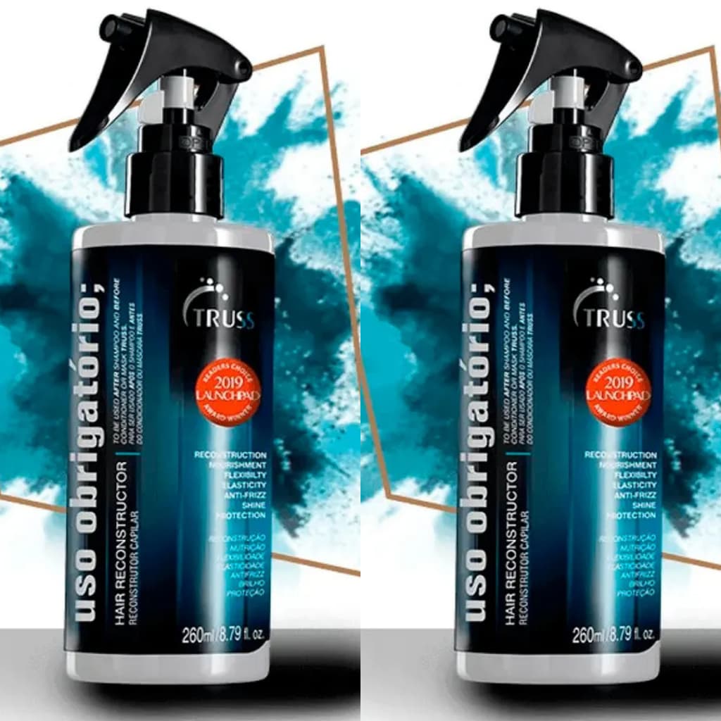 2 Uso Obrigatório Truss 260ml Tratamento Reconstrutor Protetor Térmico Restauração