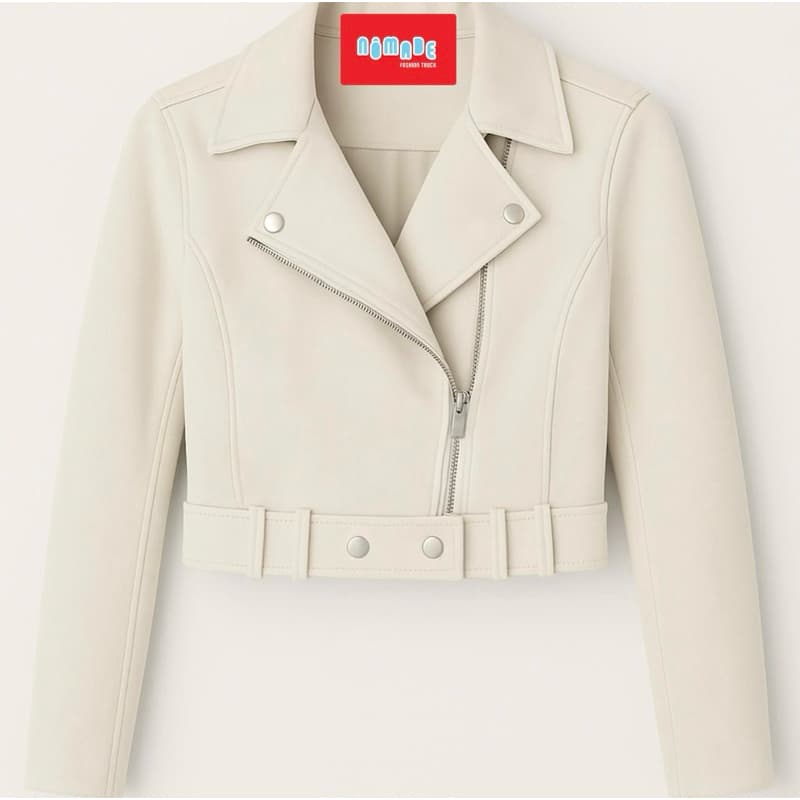 Jaqueta premium em suede com zíper e botões