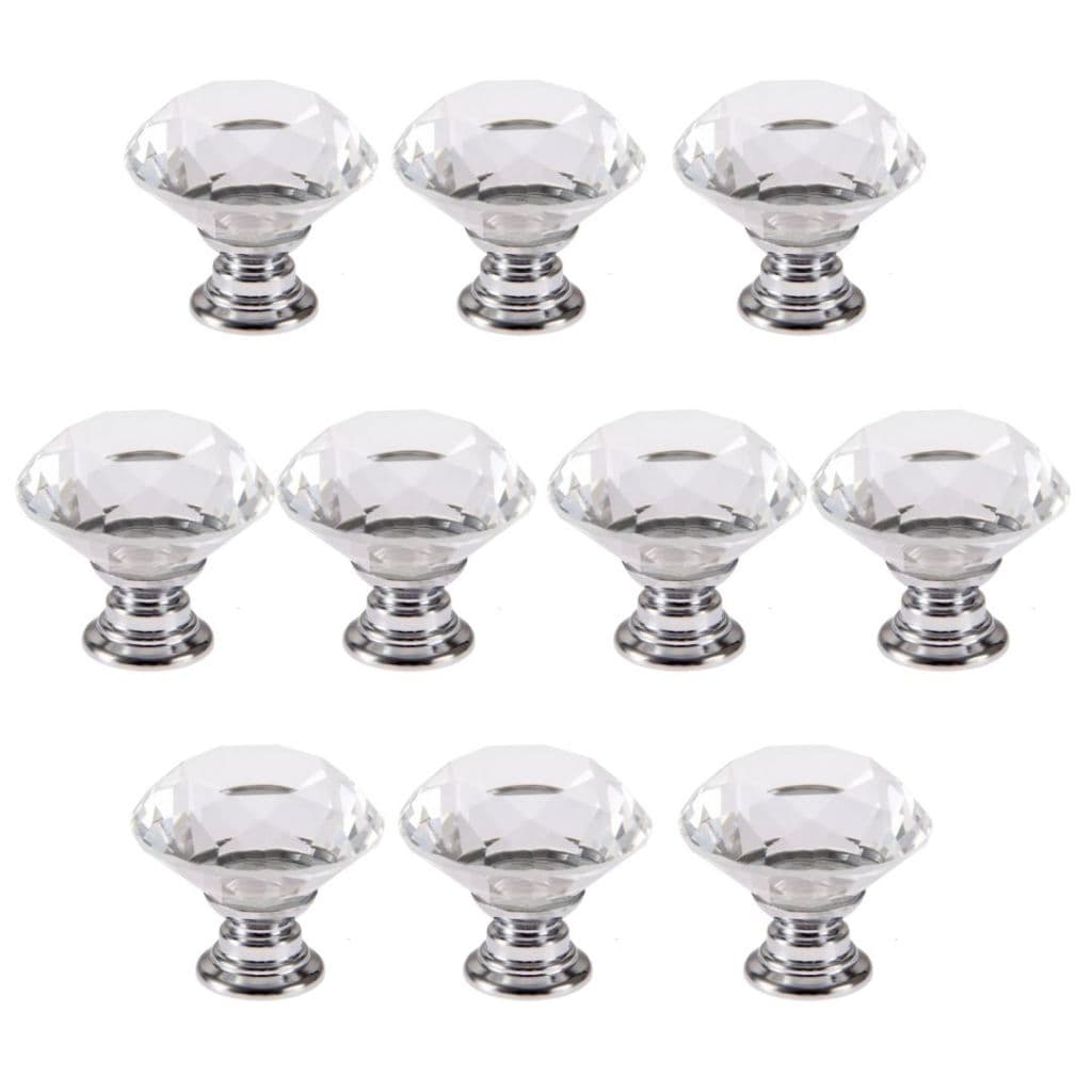 Kit 10 Puxador Para Armario Modelo Cristal 30mm
