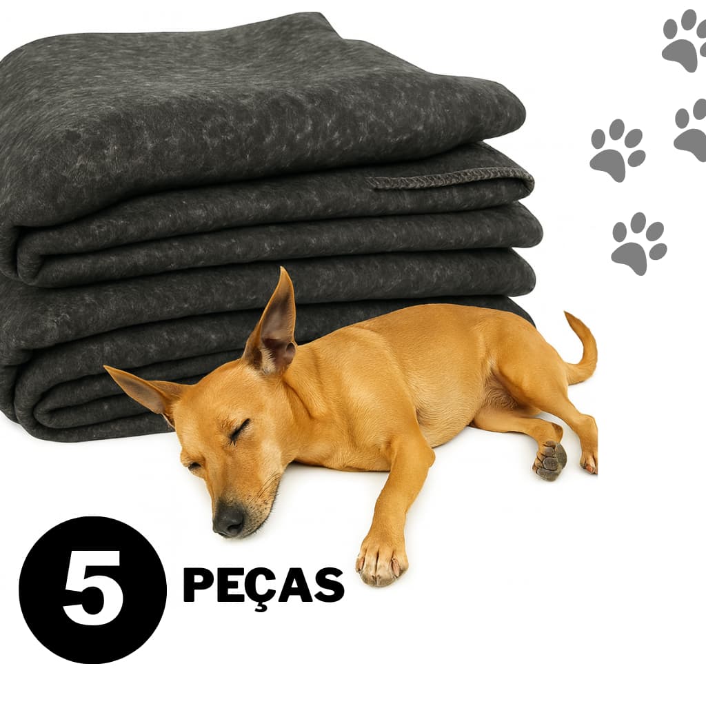 Cobertor Pet 5 Peças Cachorro Gatos Caes 190 X 0,70 Grosso Quentinho