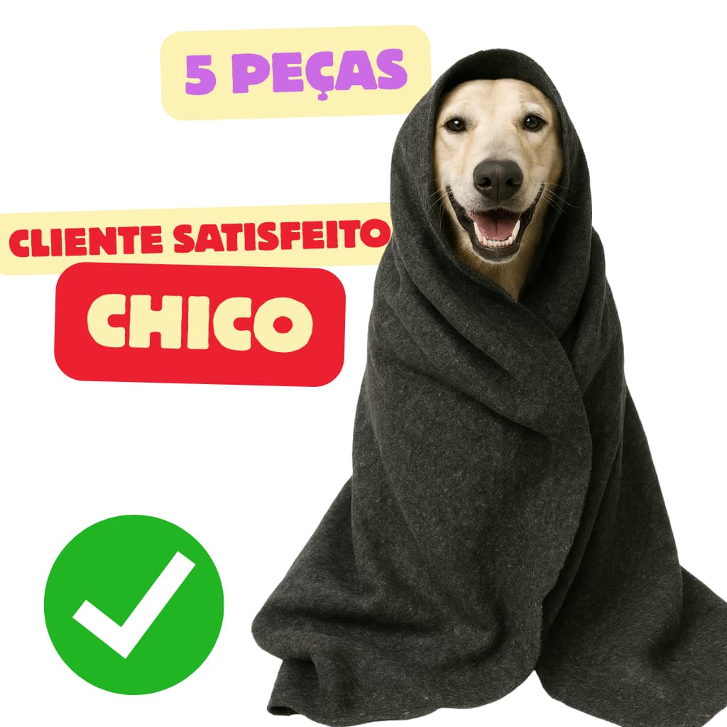 Cobertor para Pet 5 Peças Cachorro Gatos Caes 190 X 0,70 Grosso Resistente