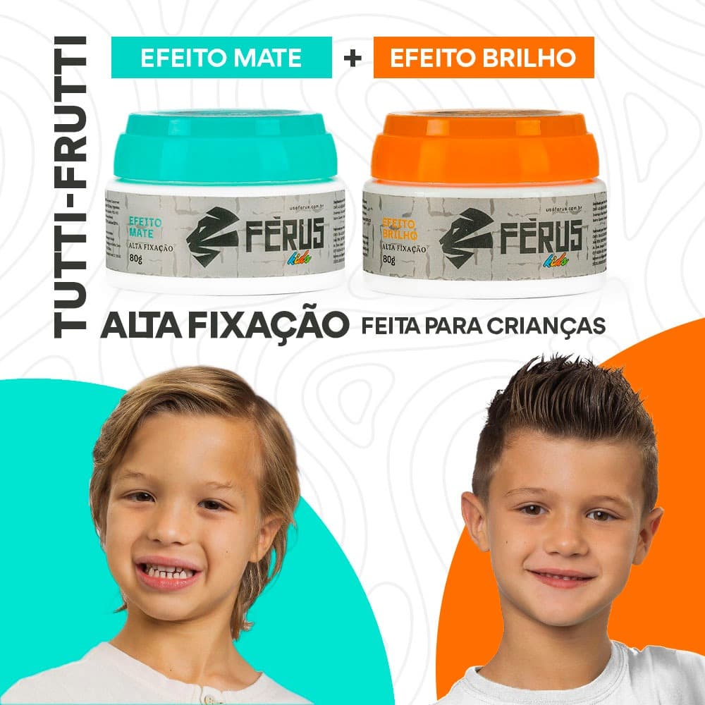 2 Ceras Modeladoras Cabelo Criança Infantil Tutti Frutti Efeito Brilho e Efeito Mate