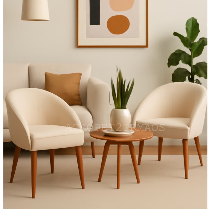 kit 2 Cadeira Lua Decorativa Poltrona Lua Sala de Estar Salão Quarto Estética Decoração Recepção