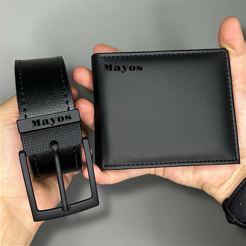 Kit Cinto Masculino 125CM + Carteira Masculina LISA.