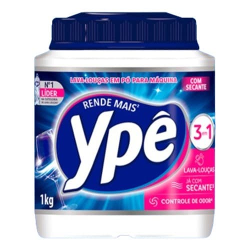 Sabão Detergente 1kg Para Máquina De Lavar Louças Em Pó Ypê 3 em 1 Com Ação Secante