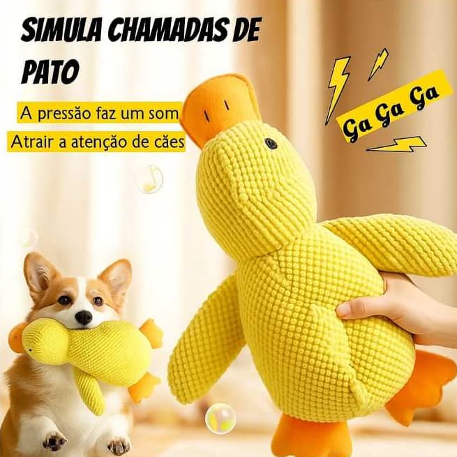 Brinquedo Interativo de Pelúcia para Cães e Gatos Pato 23cm