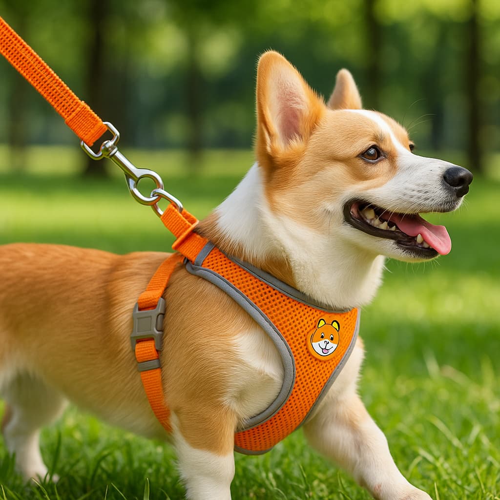 Coleira Peitoral Tipo Colete + Guia para Cachorro e Gato Pequeno e Médio | Conforto e Segurança