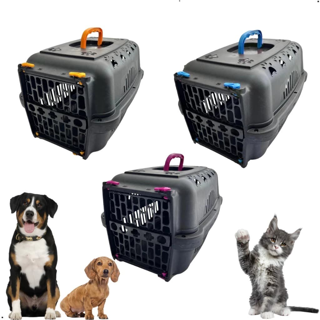 Caixa Transporte Cachorros Cães Gatos Coelhos Pets N1 N2 N3 Pequeno Grande