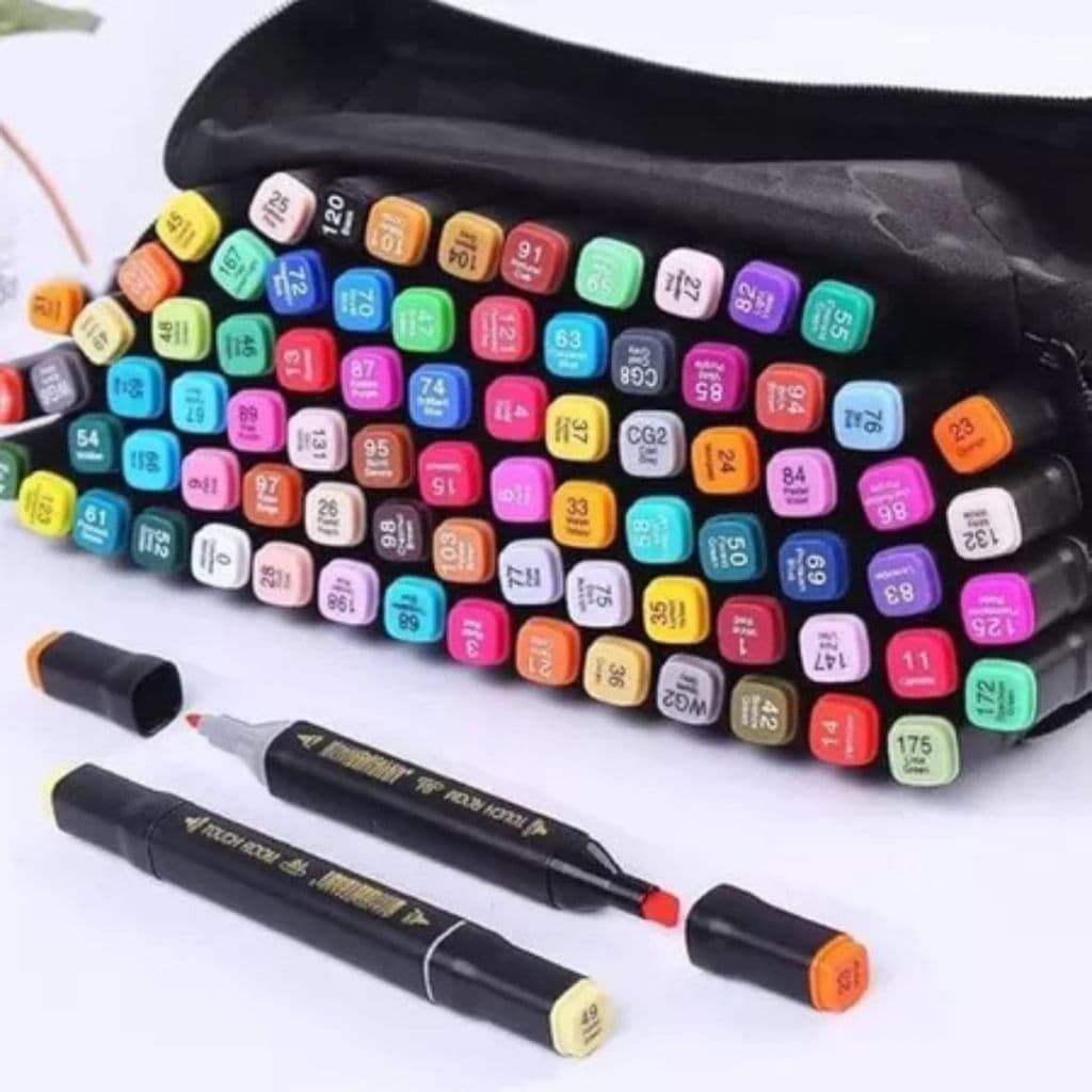 168 peças Caneta Marcadora De Ponta Dupla Conjunto De Canetas De Aquarela Especial.XHL_ELETRONICOS