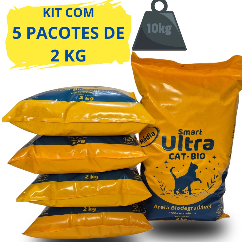 Areia Higiênica para Gatos Biodegradável Vegetal 10 kg – Antiodor, Alta Absorção, Sustentável
