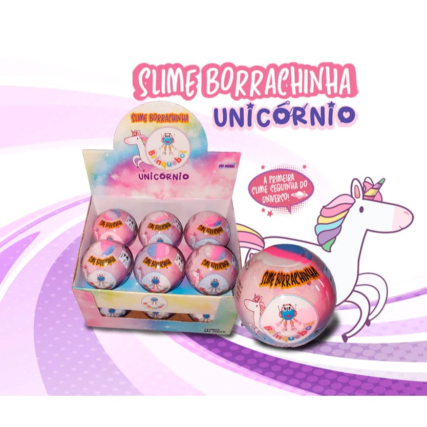 kit 12 l 06 l 05 unidades - Slime Unicórnio 200g - 3 cores - Brinquebol - Funny-Lab - Gelástica