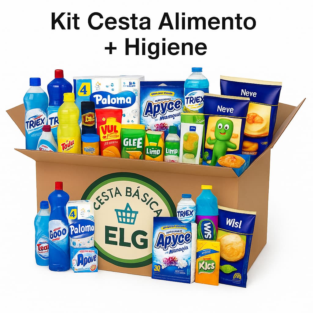 Cesta basica 18 itens + Kit limpeza 7 itens essencial