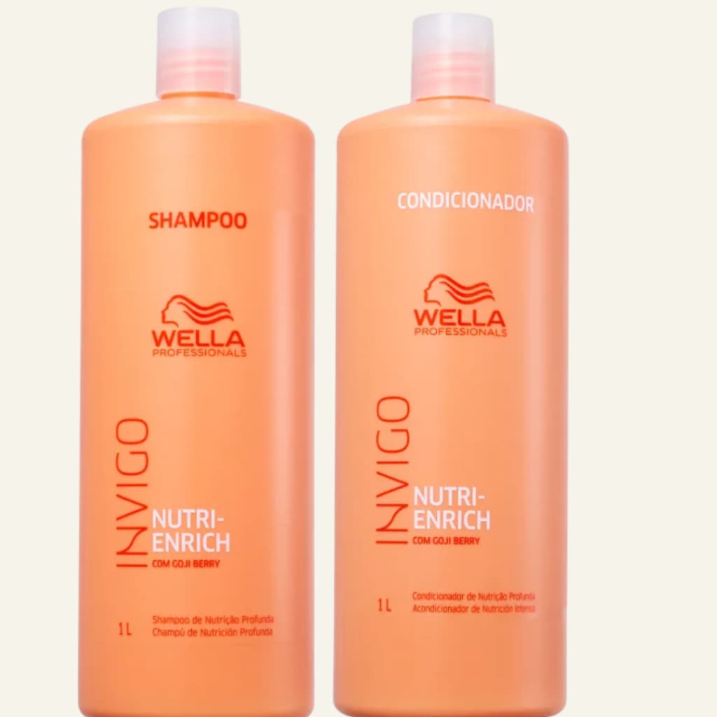 Kit Wella Professionals Shampoo Condicionador Invigo Nutri Enrich 1L Cabelo Ressecado Quimicamente