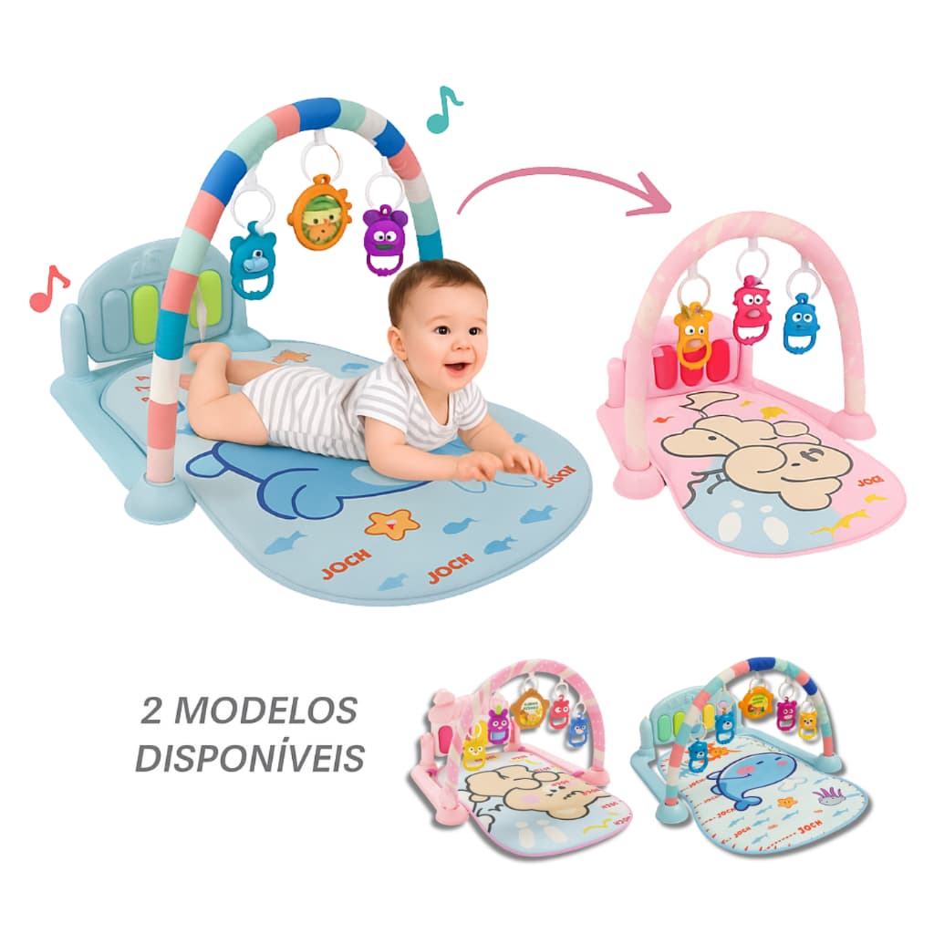 Tapete de atividades bebê inafntil teclado musical enfeites conforto