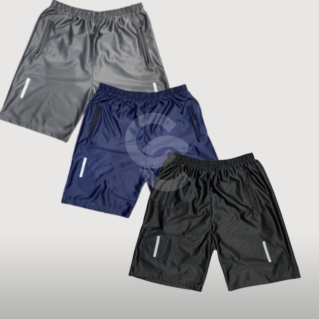 Kit 3 Bermuda Com Bolsos e Ziper Cordão Elastico  Resistente