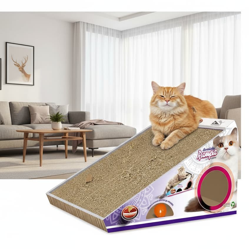 Brinquedo Arranhador Para Gatos Rampa Papelão Furacão Pet Ecológico Pratico Pet Protege Moveis