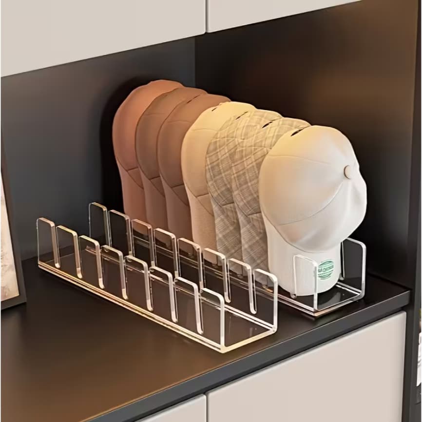 Suporte Porta Organizador de Bonés em Acrílico – Elegante, Resistente e Moderno