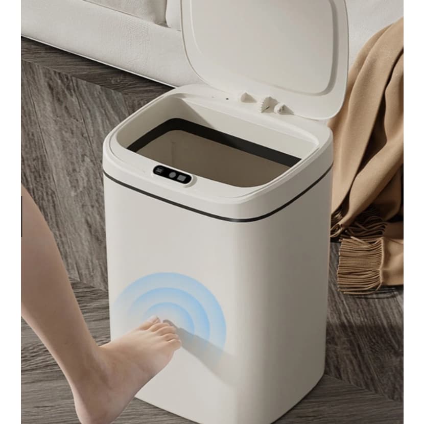 Lixeira Marfim com Sensor Automático ST- 382 Inteligente , Casa, Quarto, 20L- (AA PILHAS NÃO INCLUSAS)