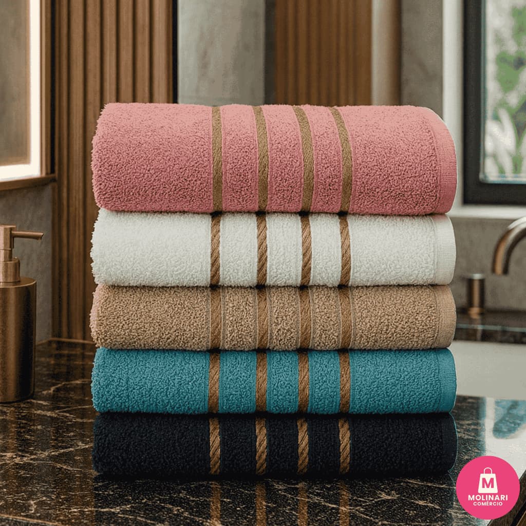 Kit 4 Toalha de Banho Grande Felpuda Premium 100% Algodão Alta Absorção