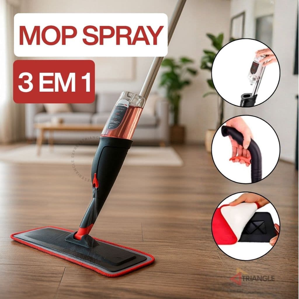 Mop Spray Rodo Inteligente Com Reservatório Limpeza Flash Microfibra Esfregão Mágico Flat