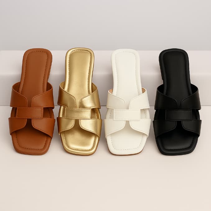 Sandália Rasteira Feminina H Moderna