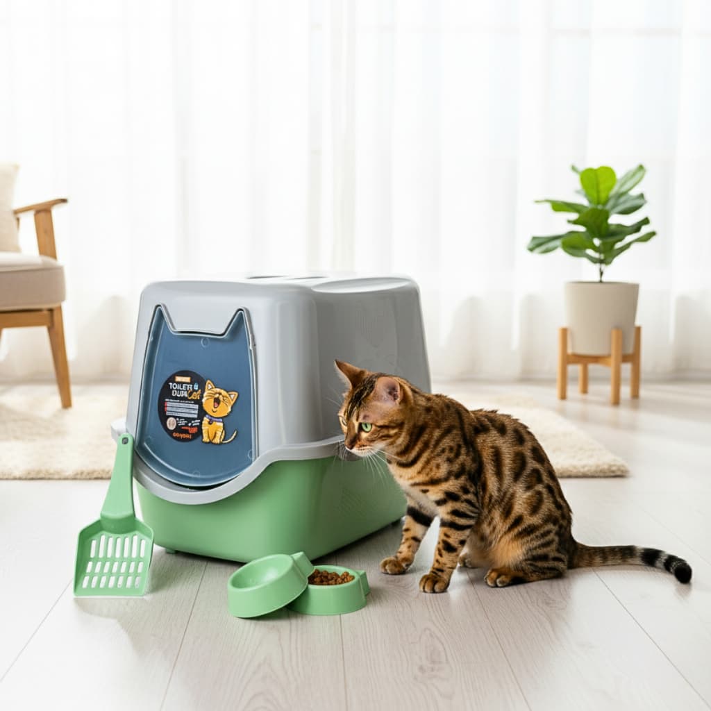 Caixa Areia Fechada Banheiro Toalete Sanitário Gato Antiodor