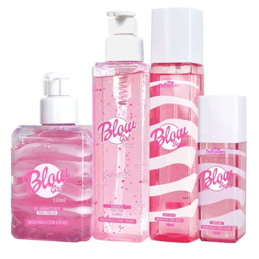 Kit Blow Girl Linha Completa Hot Flowers Creme / Body Splash e Perfume Blow Beijos
