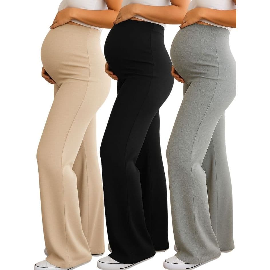 Pantalona  Feminina Gestante Calça Gravida estilosa Plus size Calça confortavel Cós alto Viscolaycra Lisa Maternidade