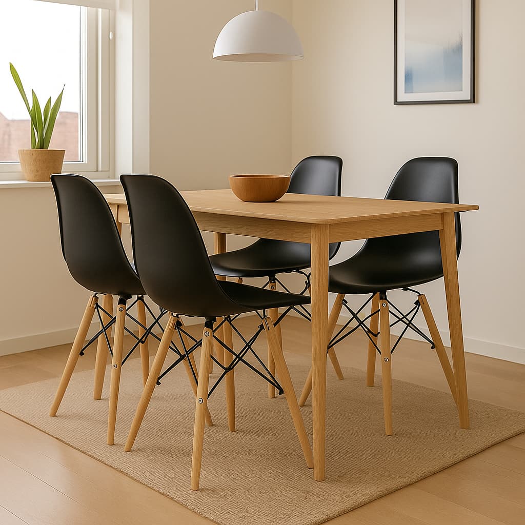 Cadeiras Jantar Charles Eames Eiffel Wood Design escritório jantar